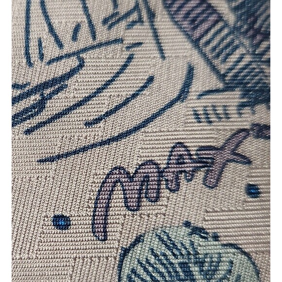 Peter Max Tie 1997 Vintage Gray Silk Classic Art Deco Stylish Man Flowers - Picture 2 of 10